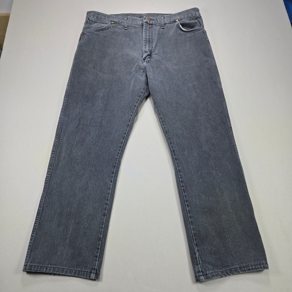Wrangler Jeans Cowboy Cut 13MWZPB Charcoal Grey Denim Made‎ in USA Mens 40x32